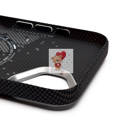 Чехол-накладка для Apple iPhone 16 Plus - (136) (черный/серый) Luxo Creative PC