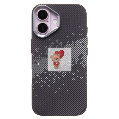 Чехол-накладка для Apple iPhone 16 - (136) (черный/серый) Luxo Creative PC Чехол-накладка для Apple iPhone 16 - (136) (черный/серый) Luxo Creative PC