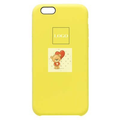 Чехол-накладка для Apple iPhone 6 (лимонный) [ORG] Soft Touch