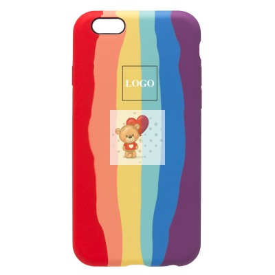 Чехол-накладка для Apple iPhone 6 (радужный) [ORG] Soft Touch
