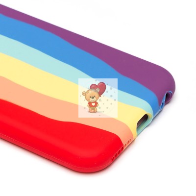 Чехол-накладка для Apple iPhone 6 (радужный) [ORG] Soft Touch