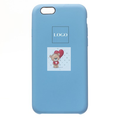 Чехол-накладка для Apple iPhone 6 (небесный синий) [ORG] Soft Touch