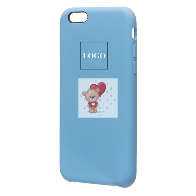 Чехол-накладка для Apple iPhone 6 (небесный синий) [ORG] Soft Touch