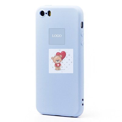 Чехол-накладка для Apple iPhone 5S (голубой) ORG Full Soft Touch