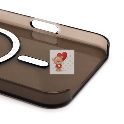 Чехол-накладка для Apple iPhone 16 Plus (прозрачный/черный) ORG PC Clear Case SafeMag