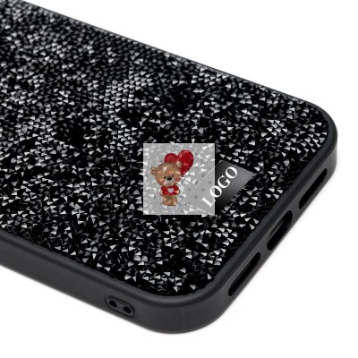 Чехол-накладка для Apple iPhone 14 Pro Max россыпь кристаллов (черный) ORG PC071 POSH SHINE