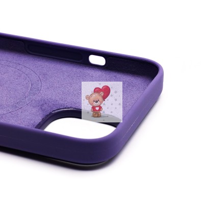 Чехол-накладка для Apple iPhone 14 (ирис) ORG Silicone Case SafeMag с анимацией