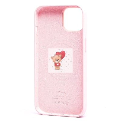 Чехол-накладка для Apple iPhone 14 (розовый мел) ORG Silicone Case SafeMag с анимацией