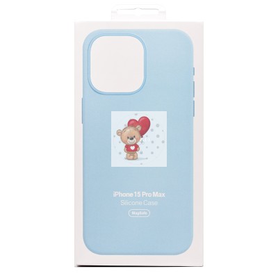 Чехол-накладка для Apple iPhone 15 Pro Max (голубой) ORG Silicone Case SafeMag с анимацией Чехол-накладка для Apple iPhone 15 Pro Max (голубой) ORG Silicone Case SafeMag с анимацией