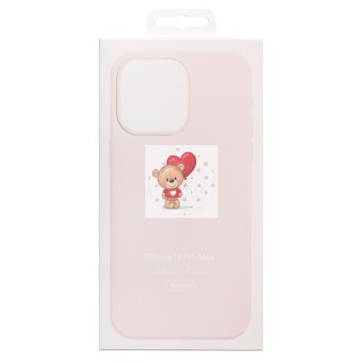 Чехол-накладка для Apple iPhone 15 Pro Max (светло-розовый) ORG Silicone Case SafeMag с анимацией