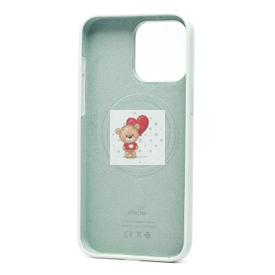 Чехол-накладка для Apple iPhone 15 Pro Max (нежный мятный) ORG Silicone Case SafeMag с анимацией