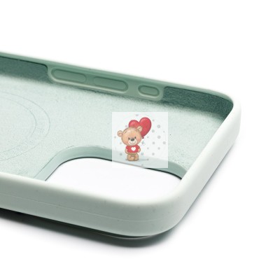 Чехол-накладка для Apple iPhone 15 Pro Max (нежный мятный) ORG Silicone Case SafeMag с анимацией