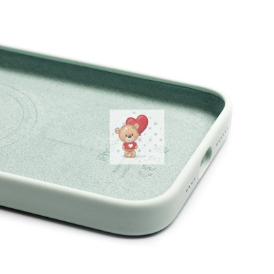 Чехол-накладка для Apple iPhone 15 Pro Max (нежный мятный) ORG Silicone Case SafeMag с анимацией