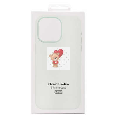 Чехол-накладка для Apple iPhone 15 Pro Max (нежный мятный) ORG Silicone Case SafeMag с анимацией