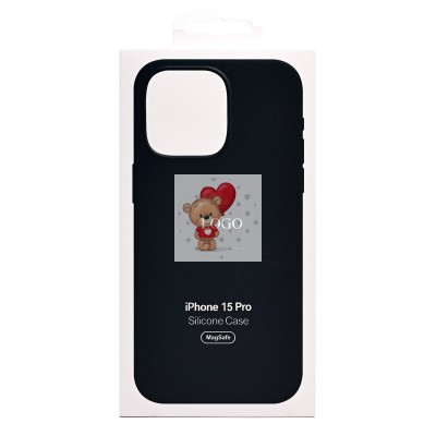 Чехол-накладка для Apple iPhone 15 Pro (черный) ORG Silicone Case SafeMag с анимацией