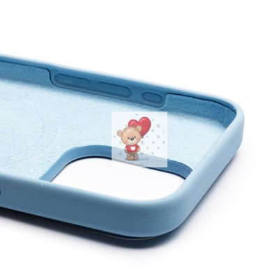 Чехол-накладка для Apple iPhone 15 Pro (голубой) ORG Silicone Case SafeMag с анимацией
