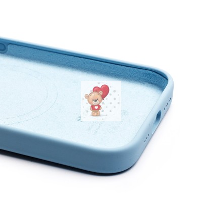 Чехол-накладка для Apple iPhone 15 Pro (голубой) ORG Silicone Case SafeMag с анимацией