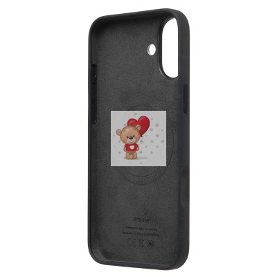 Чехол-накладка для Apple iPhone 16 Plus (черный) ORG Silicone Case SafeMag с анимацией Чехол-накладка для Apple iPhone 16 Plus (черный) ORG Silicone Case SafeMag с анимацией