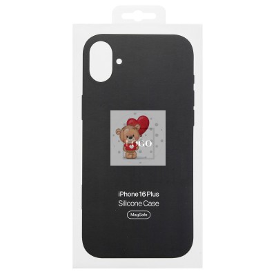 Чехол-накладка для Apple iPhone 16 Plus (черный) ORG Silicone Case SafeMag с анимацией Чехол-накладка для Apple iPhone 16 Plus (черный) ORG Silicone Case SafeMag с анимацией