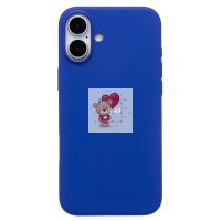 Чехол-накладка для Apple iPhone 16 Plus (бриллиантовый синий) ORG Silicone Case SafeMag с анимацией