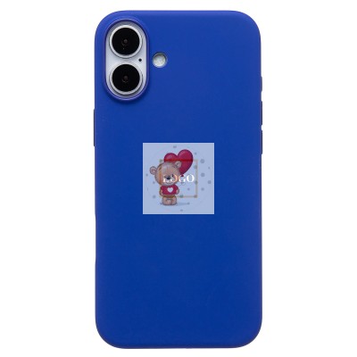 Чехол-накладка для Apple iPhone 16 Plus (бриллиантовый синий) ORG Silicone Case SafeMag с анимацией