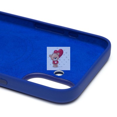 Чехол-накладка для Apple iPhone 16 Plus (бриллиантовый синий) ORG Silicone Case SafeMag с анимацией