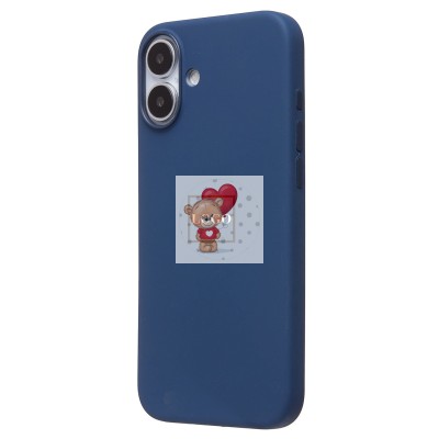 Чехол-накладка для Apple iPhone 16 Plus (темно-синий) ORG Silicone Case SafeMag с анимацией