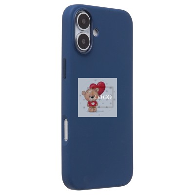 Чехол-накладка для Apple iPhone 16 Plus (темно-синий) ORG Silicone Case SafeMag с анимацией