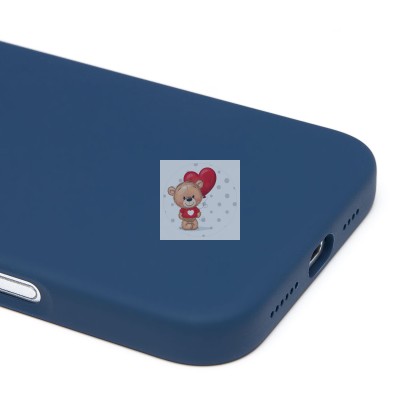 Чехол-накладка для Apple iPhone 16 Plus (темно-синий) ORG Silicone Case SafeMag с анимацией