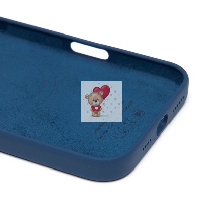 Чехол-накладка для Apple iPhone 16 Plus (темно-синий) ORG Silicone Case SafeMag с анимацией