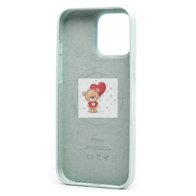 Чехол-накладка для Apple iPhone 16 Pro Max (аквамарин) ORG Silicone Case SafeMag с анимацией