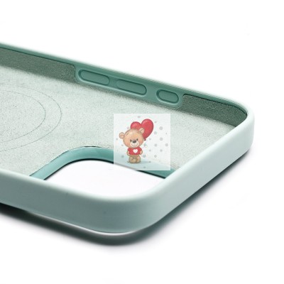 Чехол-накладка для Apple iPhone 16 Pro Max (аквамарин) ORG Silicone Case SafeMag с анимацией