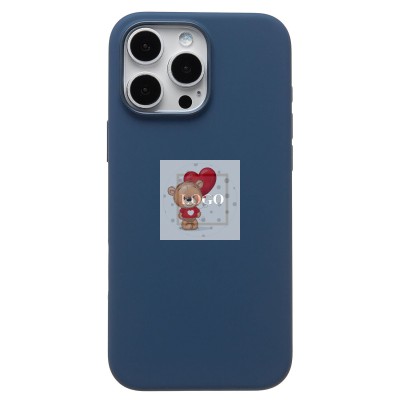 Чехол-накладка для Apple iPhone 16 Pro Max (джинсовый синий) ORG Silicone Case SafeMag с анимацией