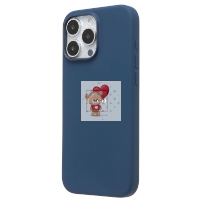 Чехол-накладка для Apple iPhone 16 Pro Max (джинсовый синий) ORG Silicone Case SafeMag с анимацией