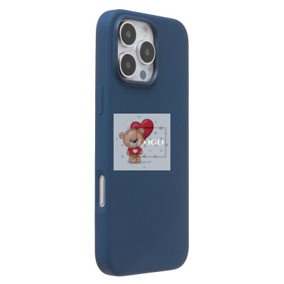 Чехол-накладка для Apple iPhone 16 Pro Max (джинсовый синий) ORG Silicone Case SafeMag с анимацией