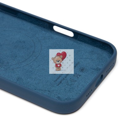 Чехол-накладка для Apple iPhone 16 Pro Max (джинсовый синий) ORG Silicone Case SafeMag с анимацией