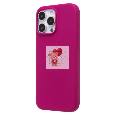 Чехол-накладка для Apple iPhone 16 Pro Max (фуксия) ORG Silicone Case SafeMag с анимацией