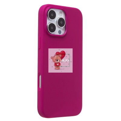 Чехол-накладка для Apple iPhone 16 Pro Max (фуксия) ORG Silicone Case SafeMag с анимацией