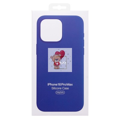 Чехол-накладка для Apple iPhone 16 Pro Max (ультрамарин) ORG Silicone Case SafeMag с анимацией