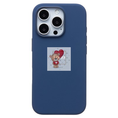 Чехол-накладка для Apple iPhone 16 Pro (темно-синий) ORG Silicone Case SafeMag с анимацией