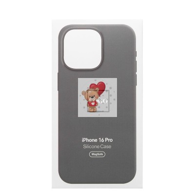Чехол-накладка для Apple iPhone 16 Pro (каменный серый) ORG Silicone Case SafeMag с анимацией
