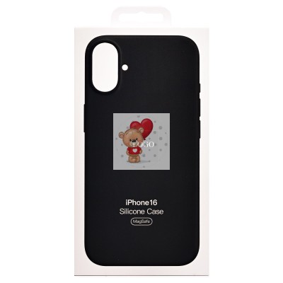 Чехол-накладка для Apple iPhone 16 (черный) ORG Silicone Case SafeMag с анимацией Чехол-накладка для Apple iPhone 16 (черный) ORG Silicone Case SafeMag с анимацией