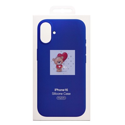 Чехол-накладка для Apple iPhone 16 (бриллиантовый синий) ORG Silicone Case SafeMag с анимацией