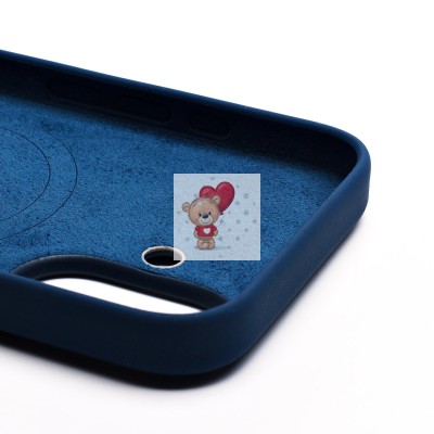 Чехол-накладка для Apple iPhone 16 (темно-синий) ORG Silicone Case SafeMag с анимацией
