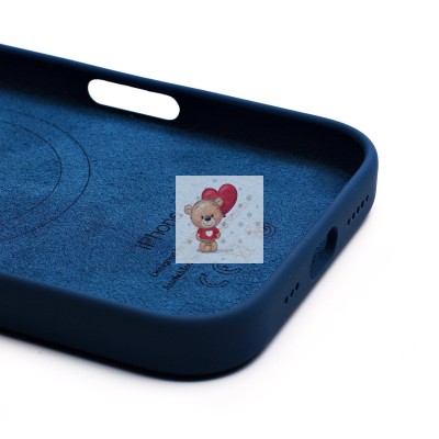 Чехол-накладка для Apple iPhone 16 (темно-синий) ORG Silicone Case SafeMag с анимацией
