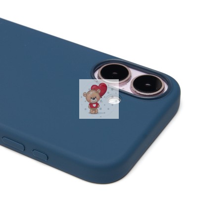 Чехол-накладка для Apple iPhone 16 (джинсовый синий) ORG Silicone Case SafeMag с анимацией