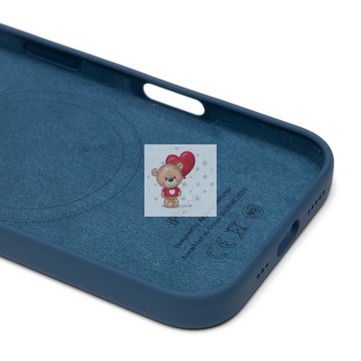 Чехол-накладка для Apple iPhone 16 (джинсовый синий) ORG Silicone Case SafeMag с анимацией