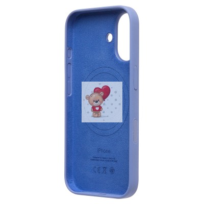 Чехол-накладка для Apple iPhone 16 (барвиночный) ORG Silicone Case SafeMag с анимацией