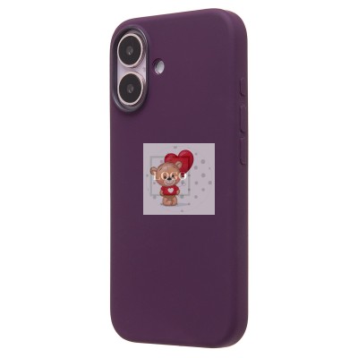 Чехол-накладка для Apple iPhone 16 (сливовый) ORG Silicone Case SafeMag с анимацией