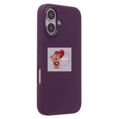 Чехол-накладка для Apple iPhone 16 (сливовый) ORG Silicone Case SafeMag с анимацией